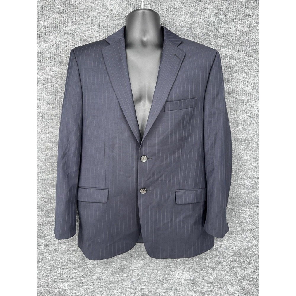 Lauren Ralph Lauren Suit Jacket Mens 42R Blue Wool Pinstripe 2 Button Canada